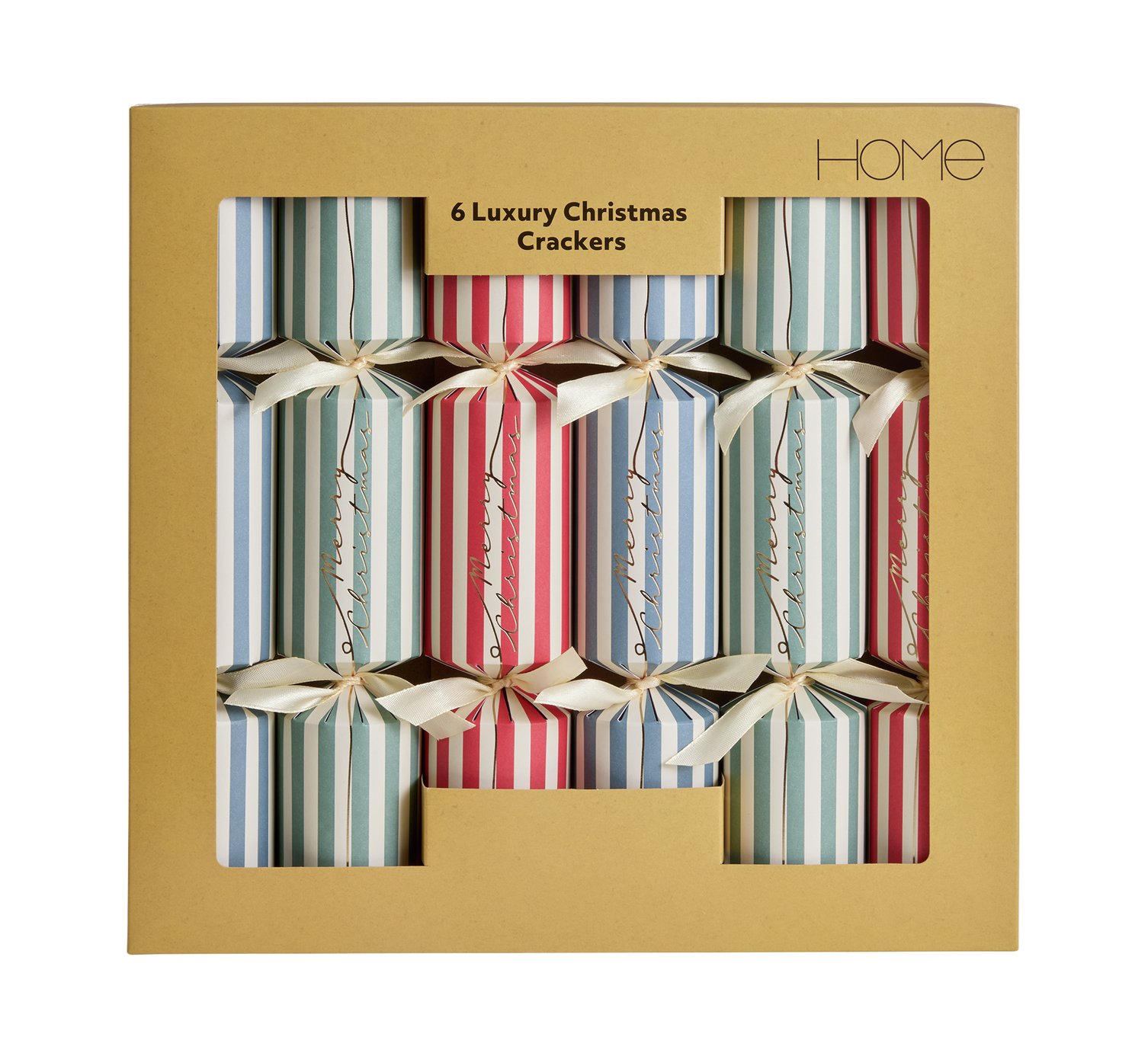 Argos Home Pack of 6 Luxury Striped Christmas Cracker