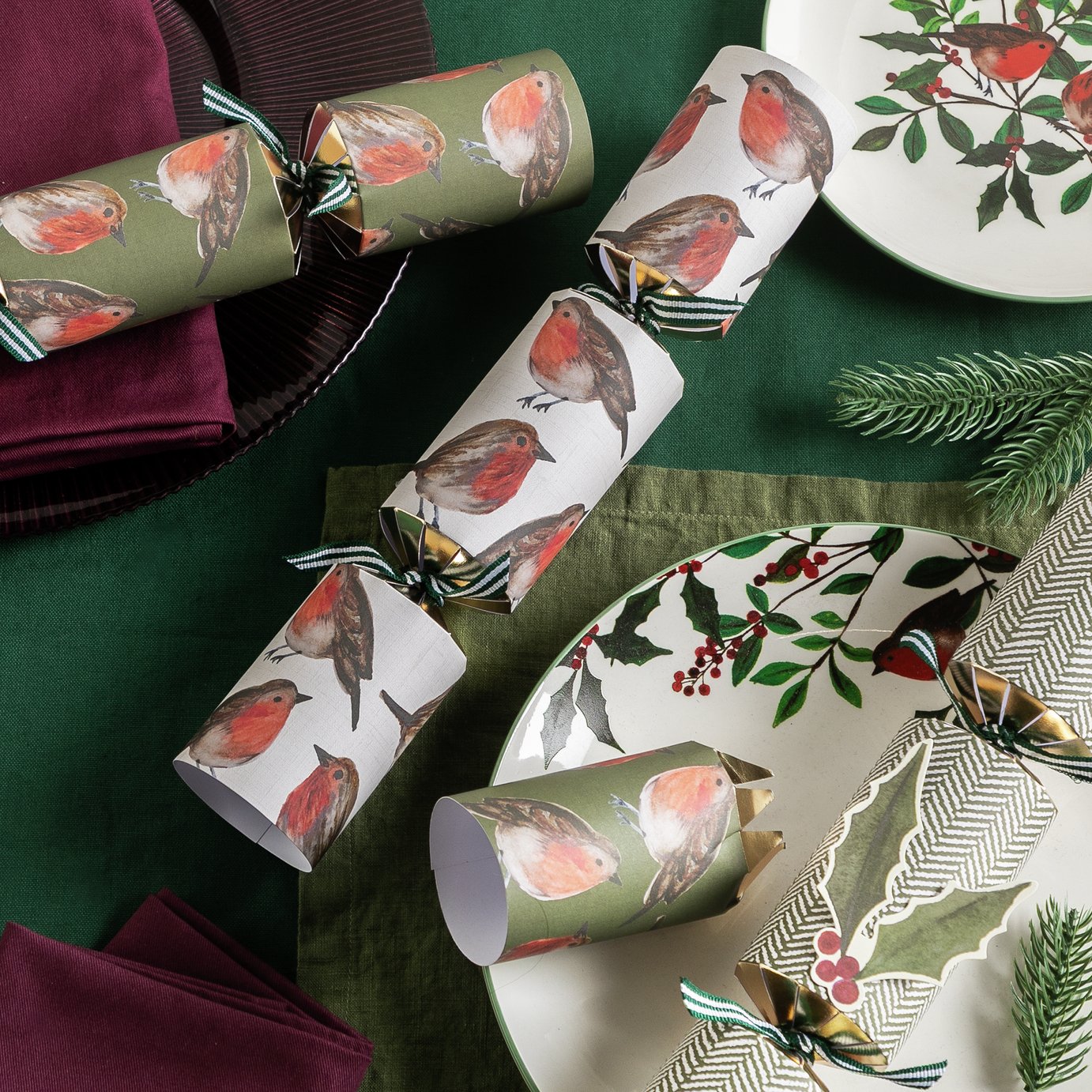 Argos Home Pack of 6 Luxury Robin Christmas Cracker