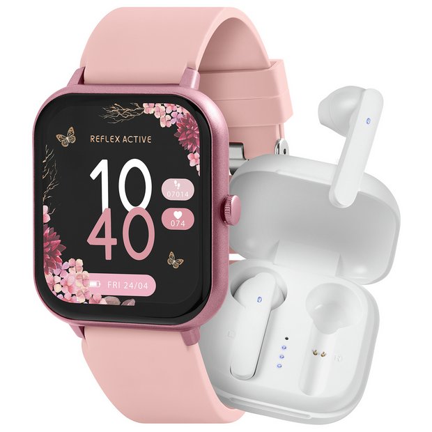 Buy Reflex Active Pink Calling Smart Watch and Earbud Set Fitness and activity trackers Argos