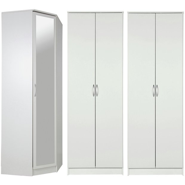 Buy Argos Home Cheval Corner Two 2 Door Wardrobes Set White