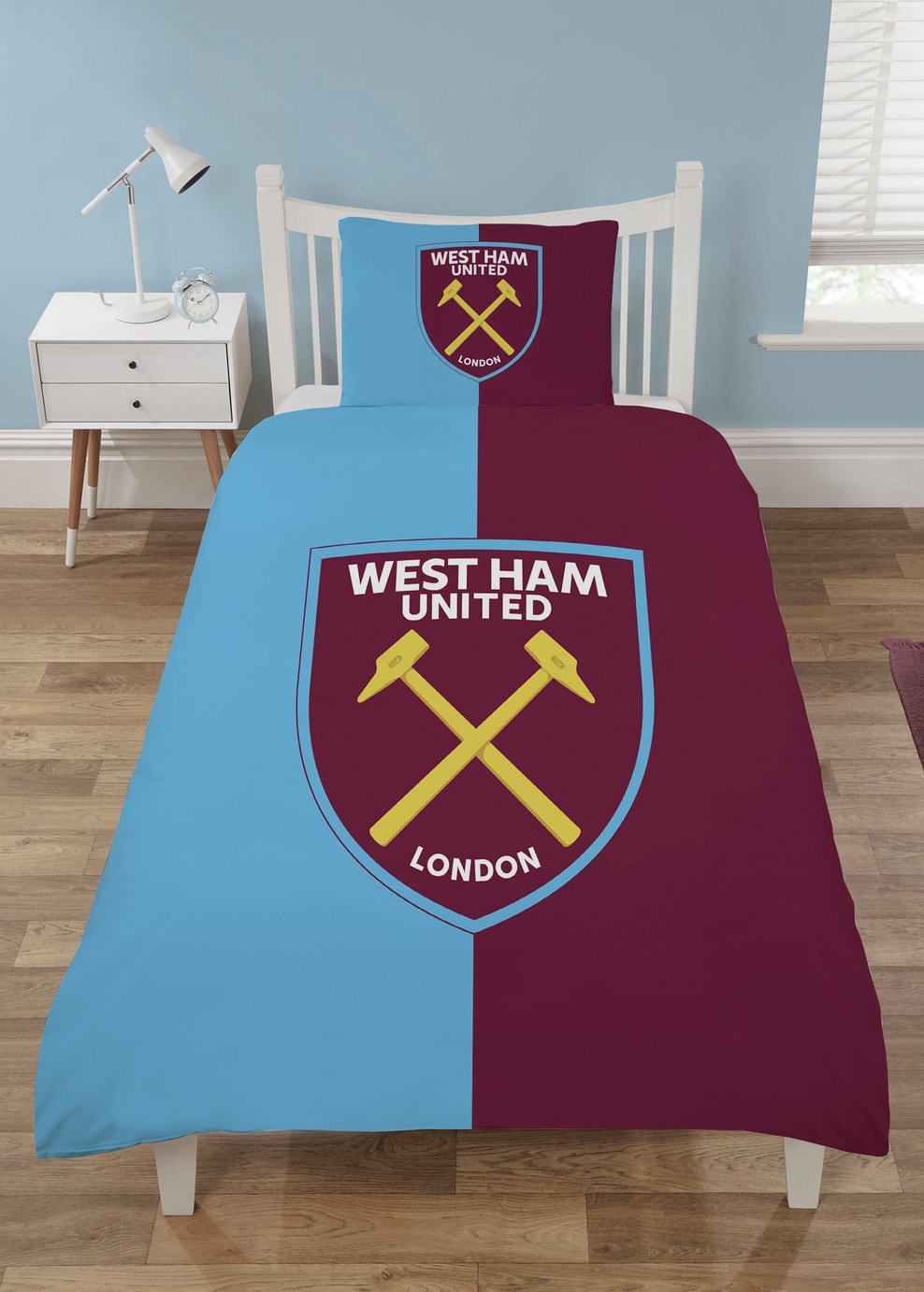 West Ham United FC Blue & Burgundy Kids Bedding Set - Single