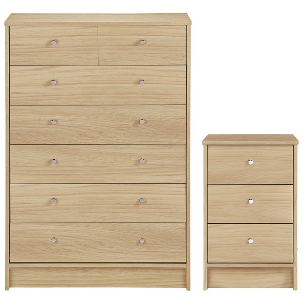 Buy Argos Home Malibu Bedside 5 2 Drawer Set Beech Effect