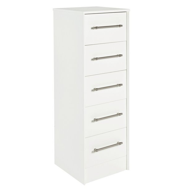 Buy Victoria 5 Drawer Tallboy White Chest Of Drawers Argos