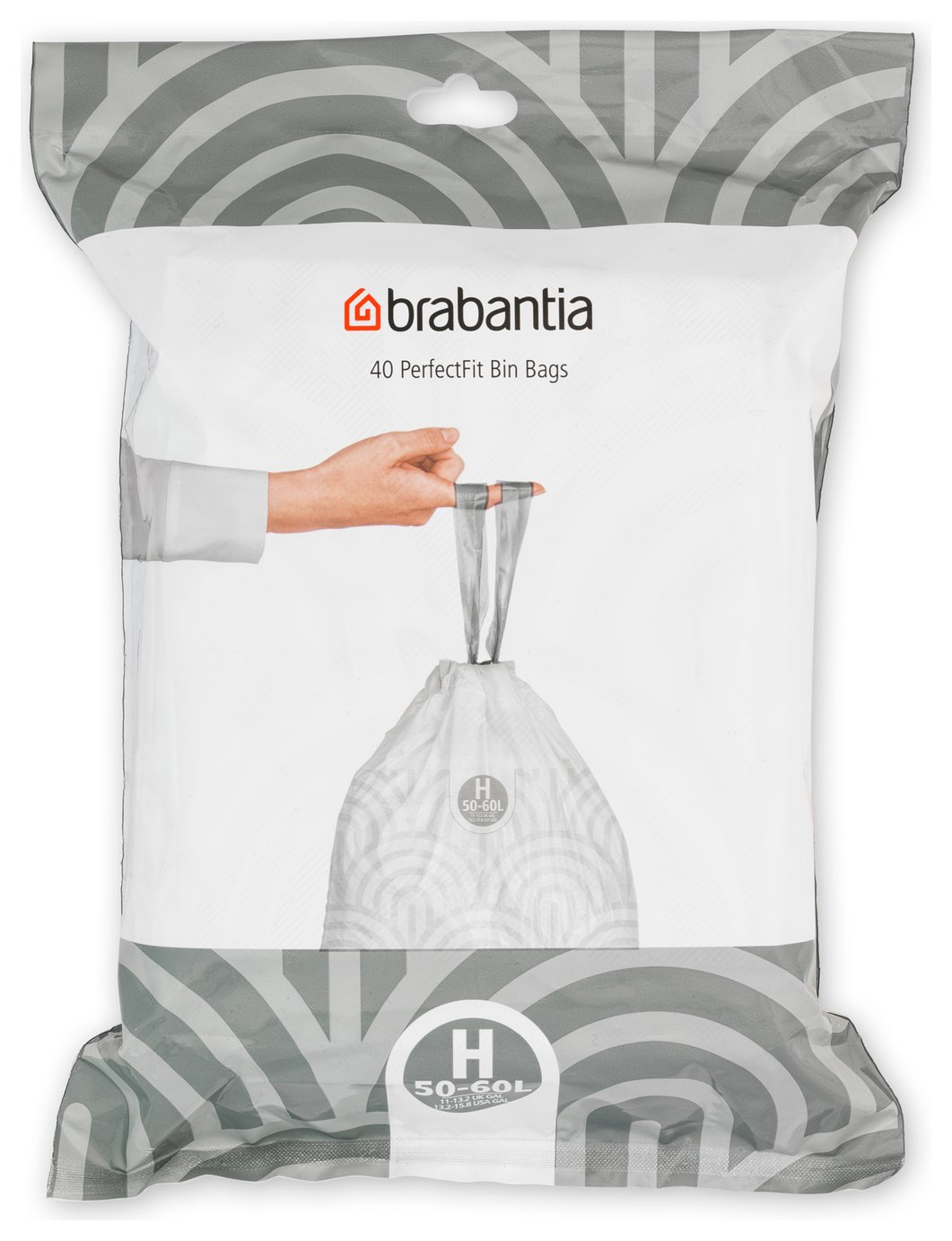 Brabantia 60L Perfect Fit Bin Liners Size H - Pack of 40