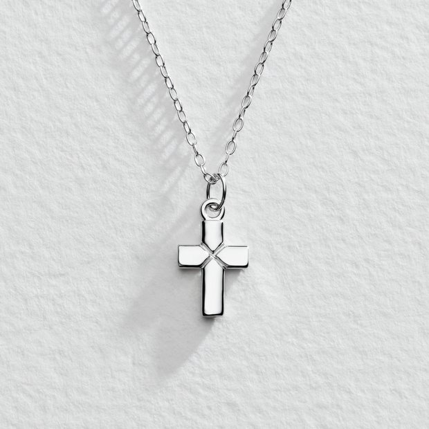 Buy Revere Sterling Silver Mini Cross Pendant Necklace Argos