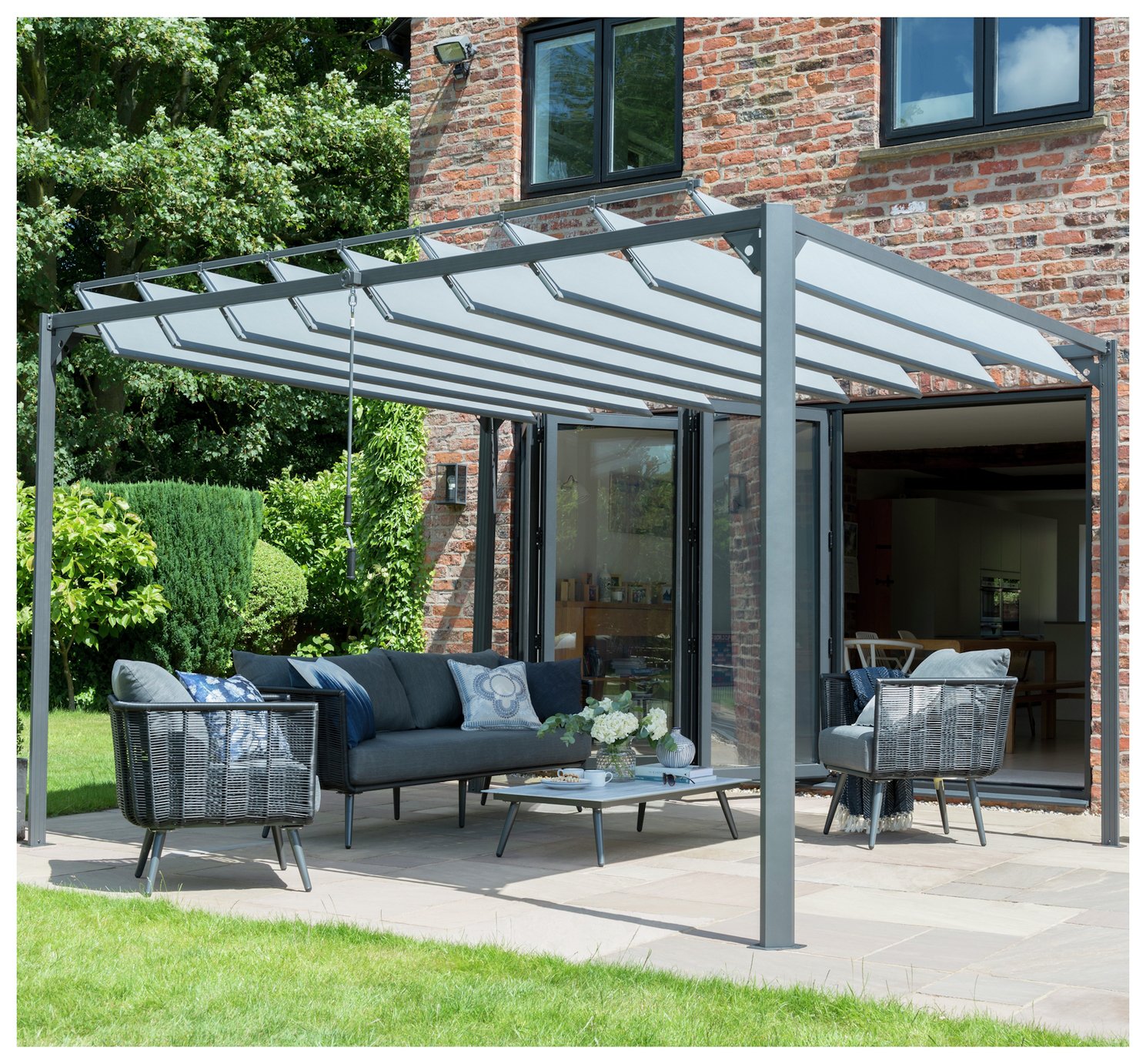 Norfolk Leisure Pandora 3m x 3.6m Garden Gazebo - Grey