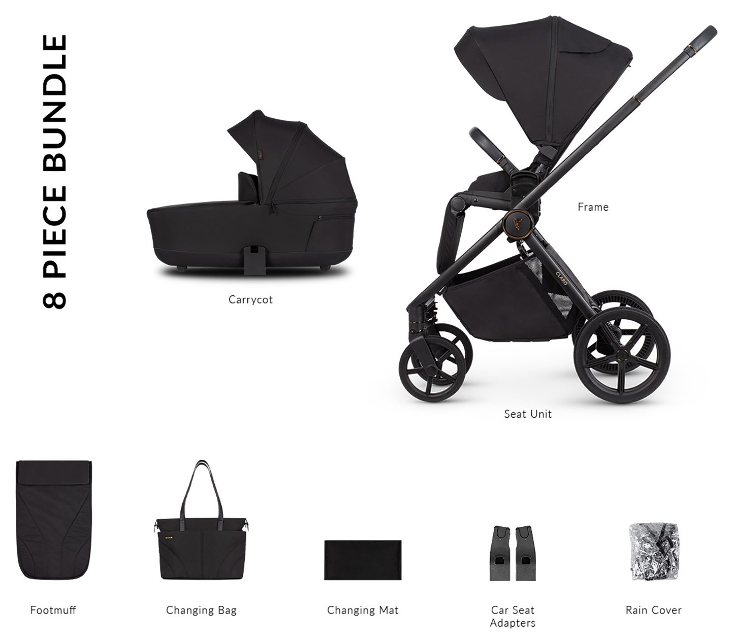 Venicci Claro 2in1 Pushchair - Noir