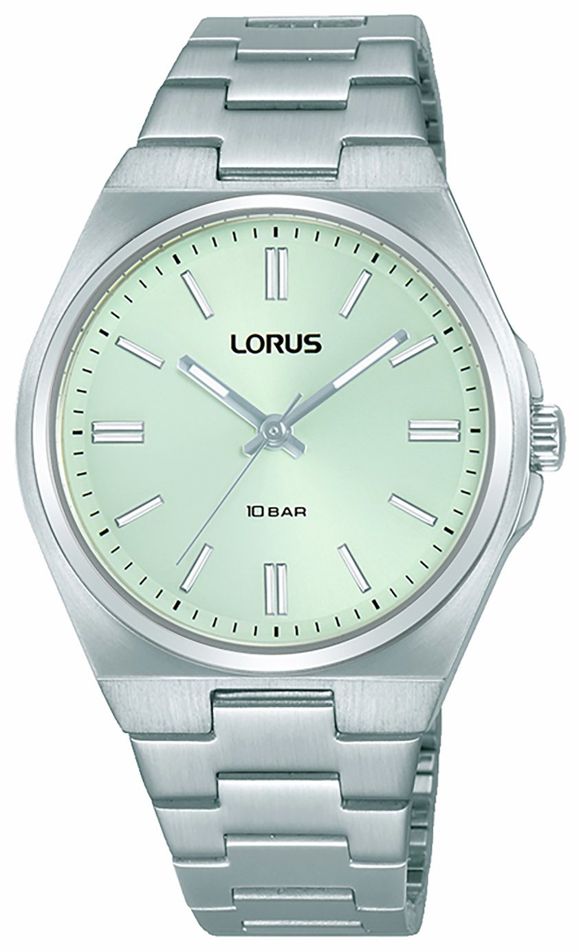 Lorus Stainless Steel Mint Green Sunray Dial Bracelet Watch