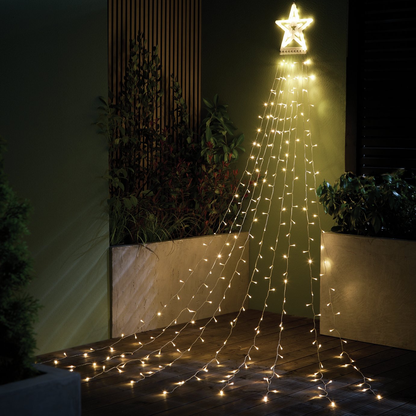 Habitat Warm White LED Light Star Waterfall Decoration