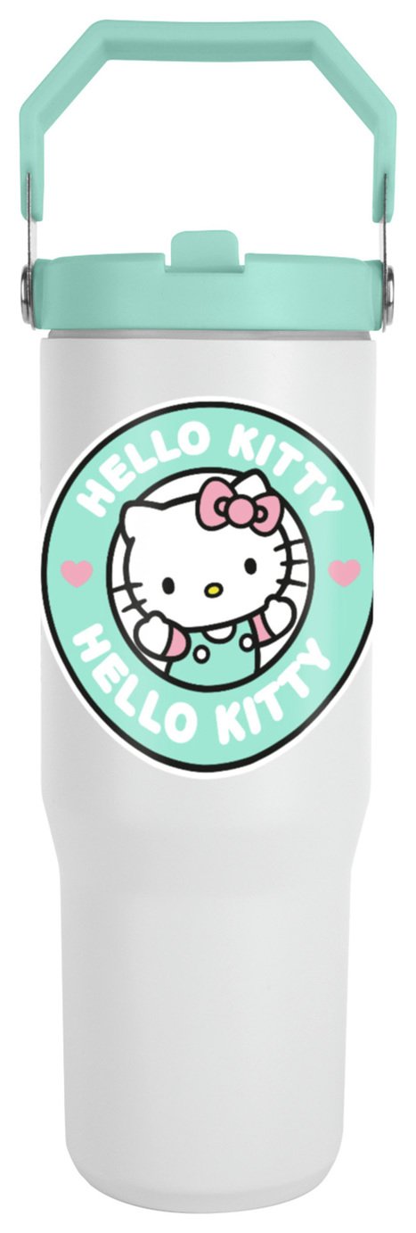 Hello Kitty Green and White Stainless Steel Soda Cup - 850ml
