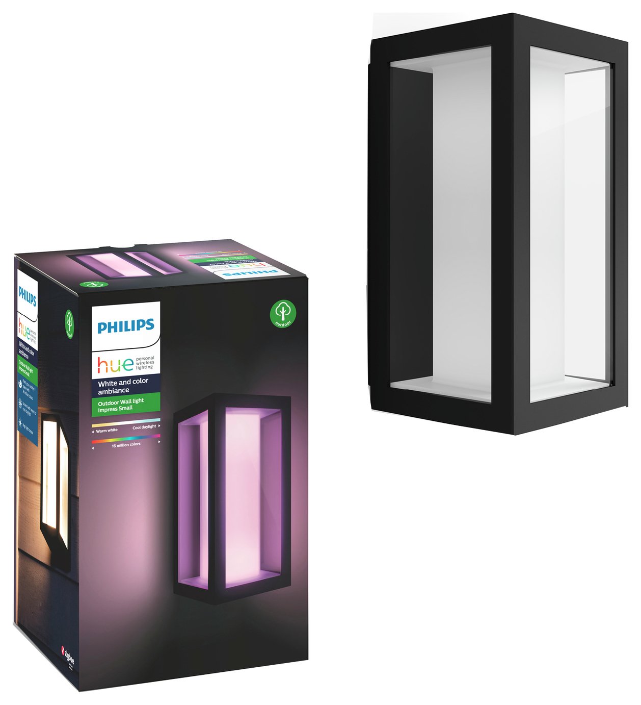 Philips Hue Impress Small Outdoor Wall Light - Black