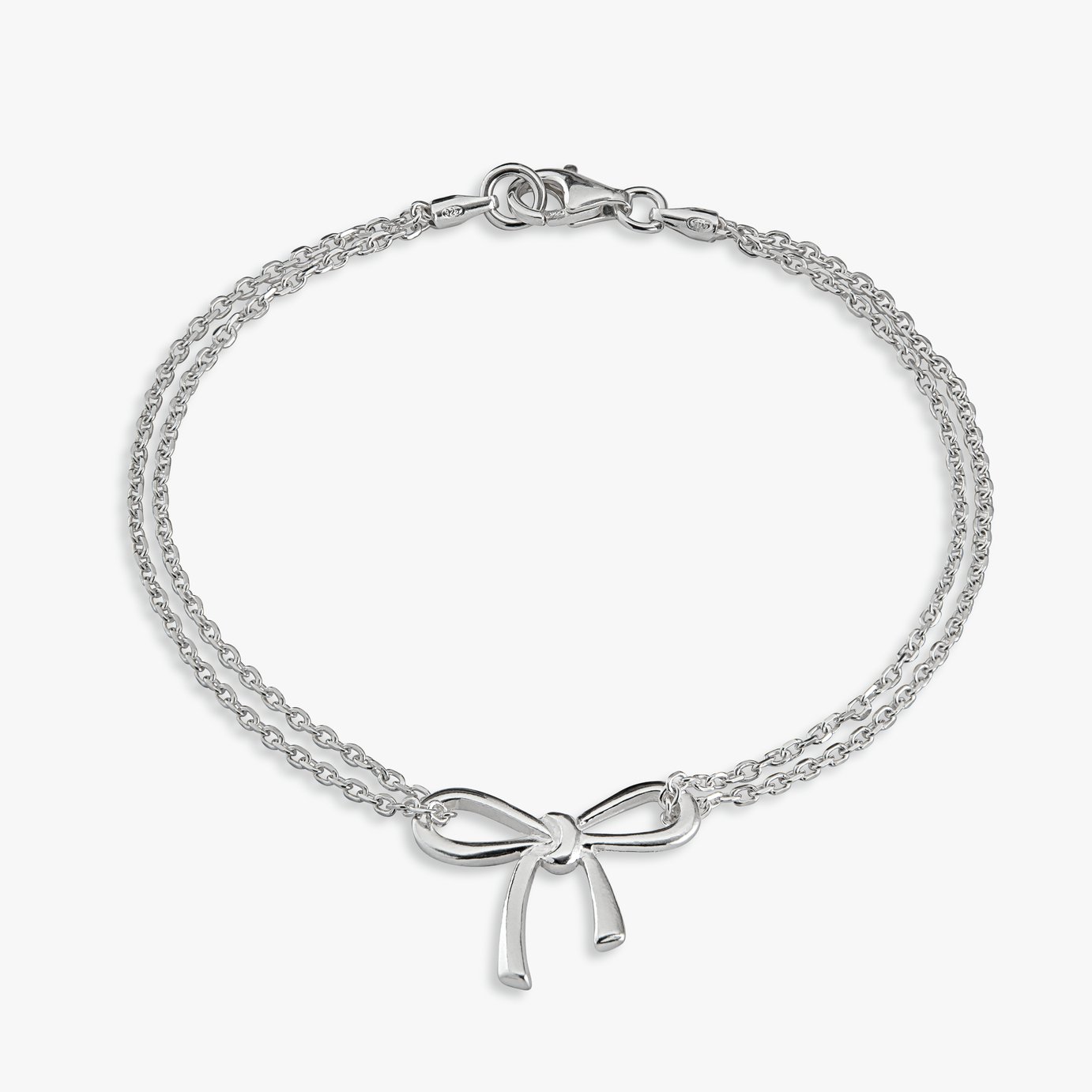 Revere Sterling Silver Bow Double Chain Bracelet