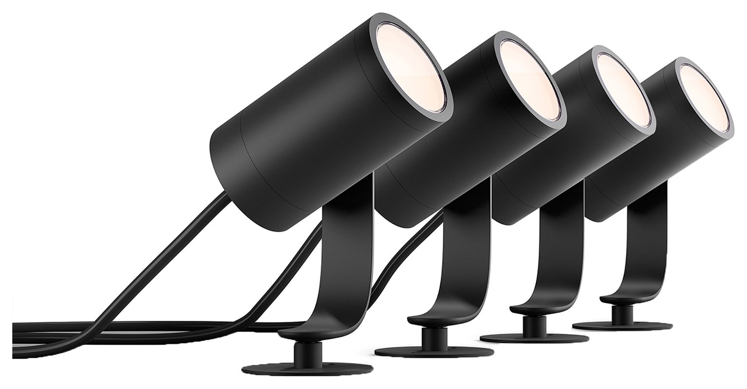 Philips Hue Lily Smart LED Outdoor Spotlight - Pack of 4