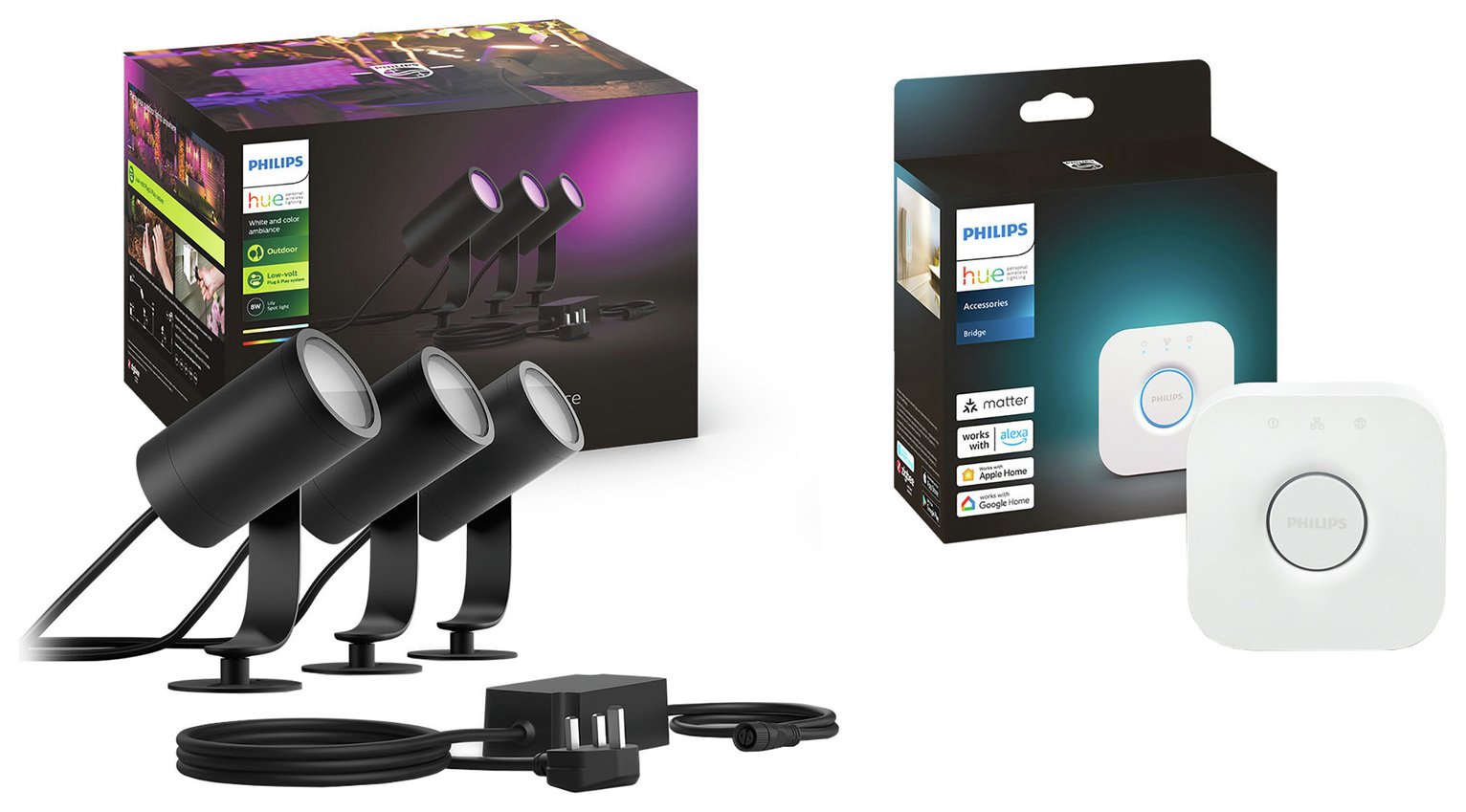 Philips Hue Lily White and Colour Smart LED Outdoor Spikes