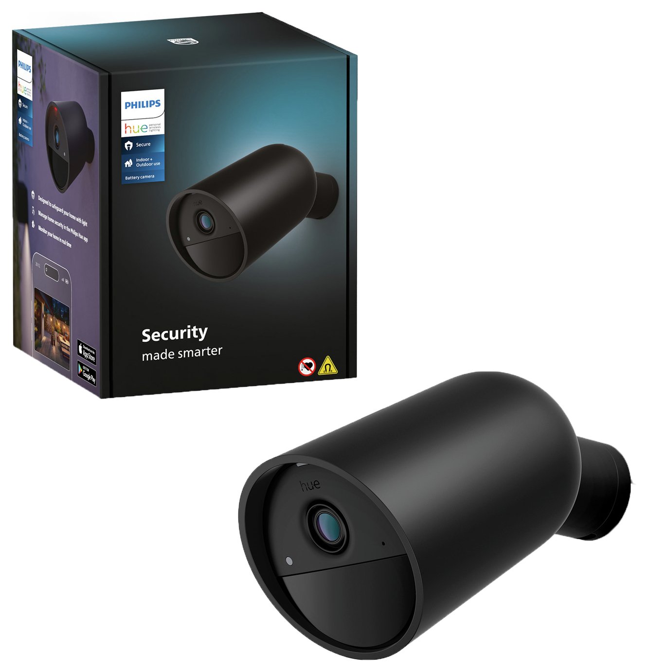 Philips Hue Secure 1080p HD Wireless Security Camera - Black