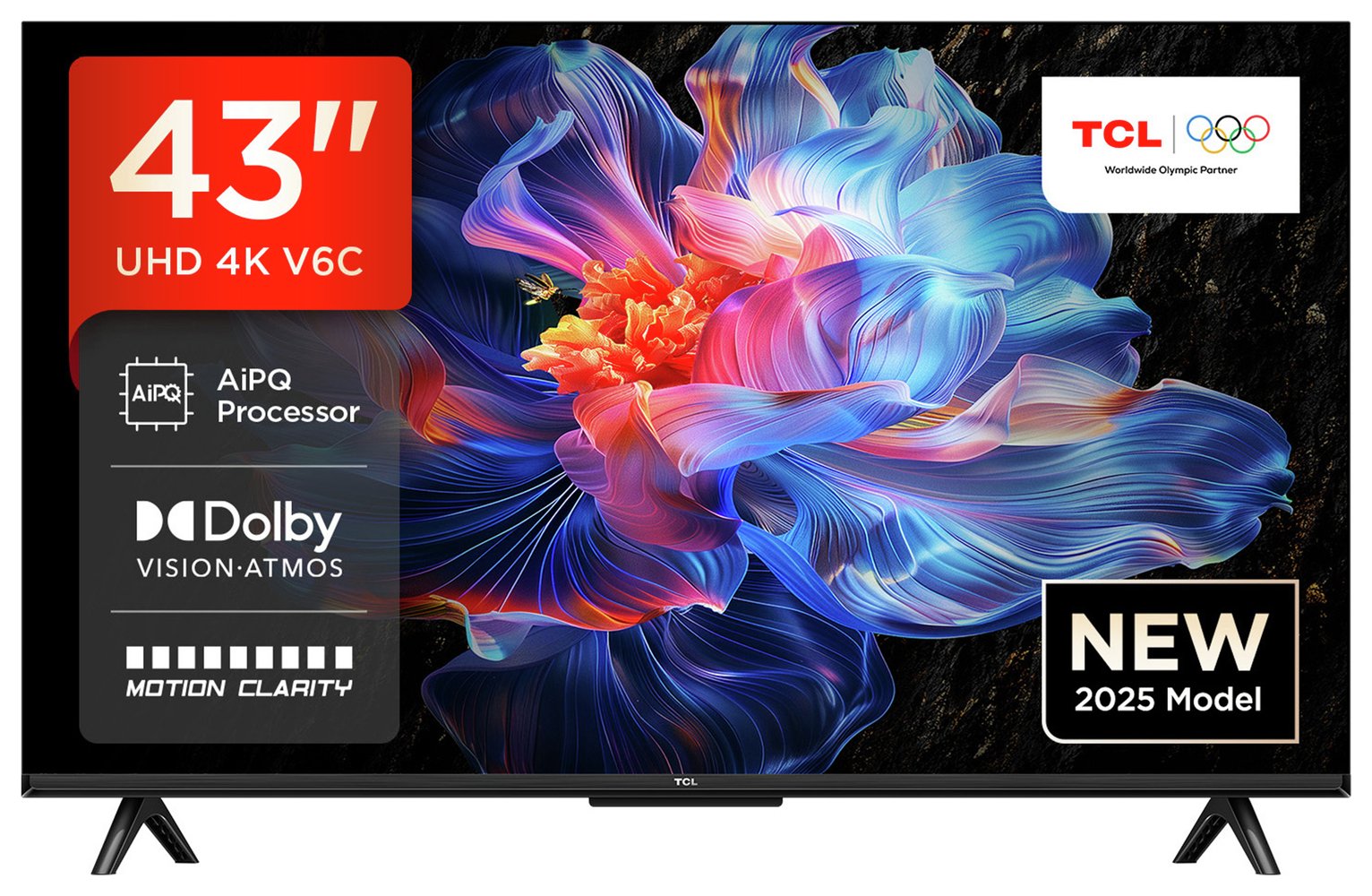 TCL 43 Inch 43V6C-UK Smart 4K UHD HDR LED TV