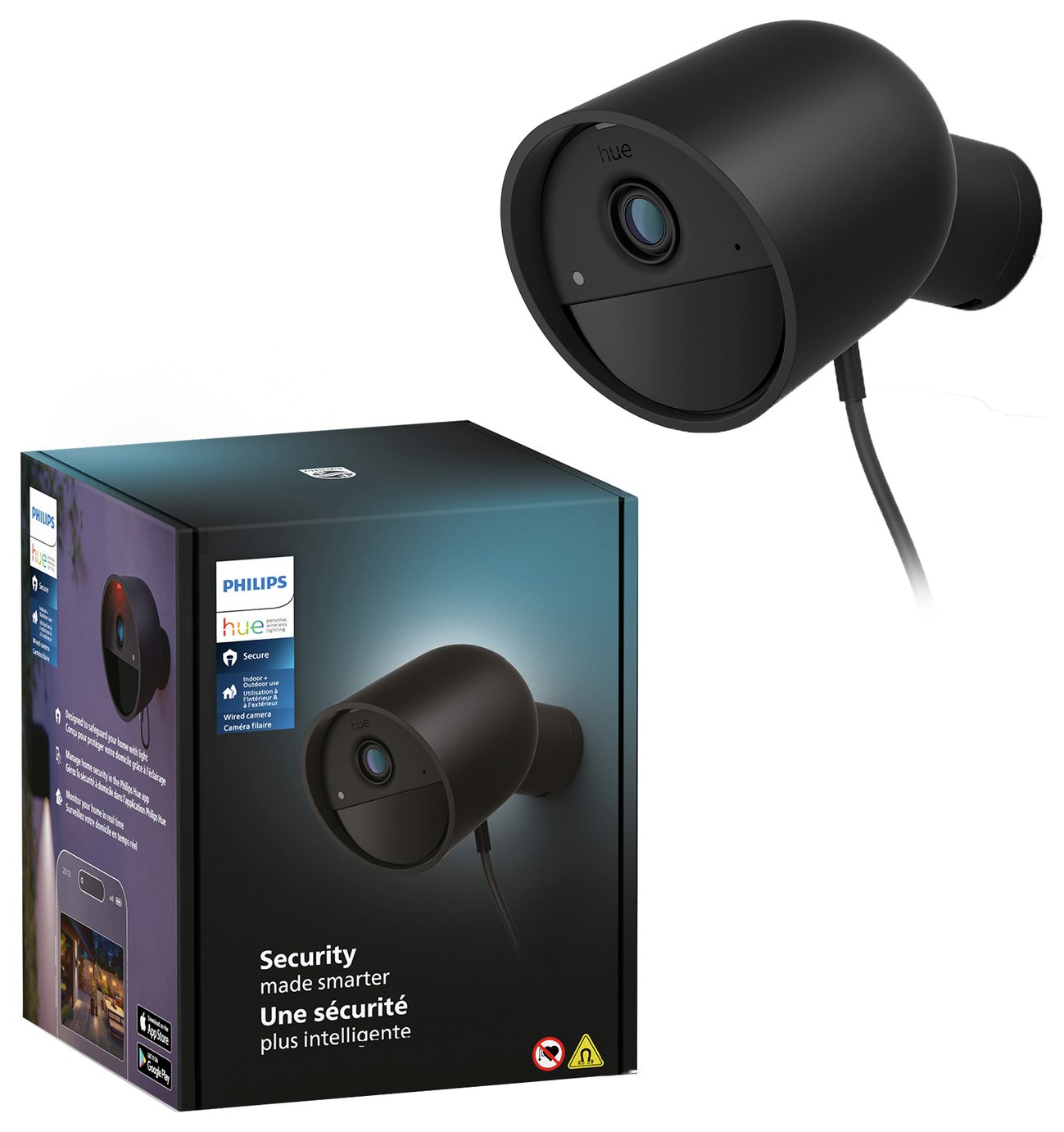 Philips Hue Secure 1080p HD Wired Security Camera - Black