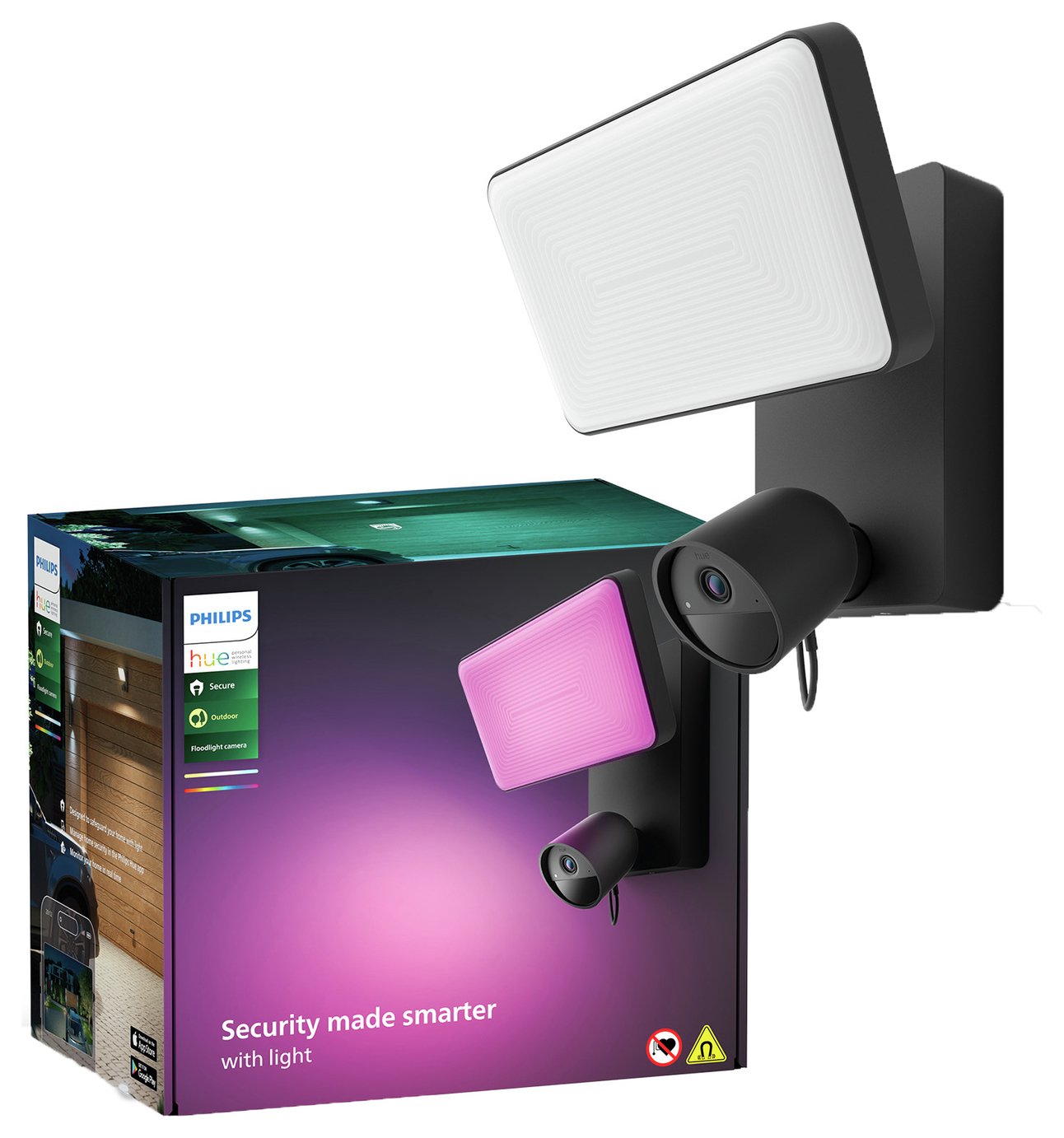 Philips Hue Secure Wired Floodlight Security Camera - Black