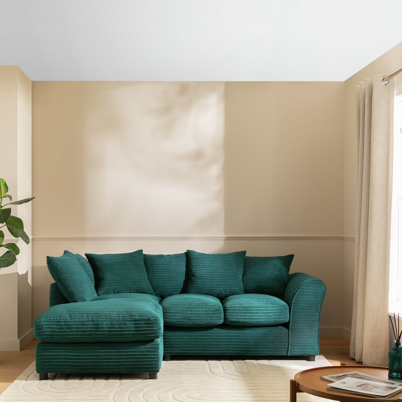 Argos Home Harry Small Left Hand Corner Chaise Sofa - Teal