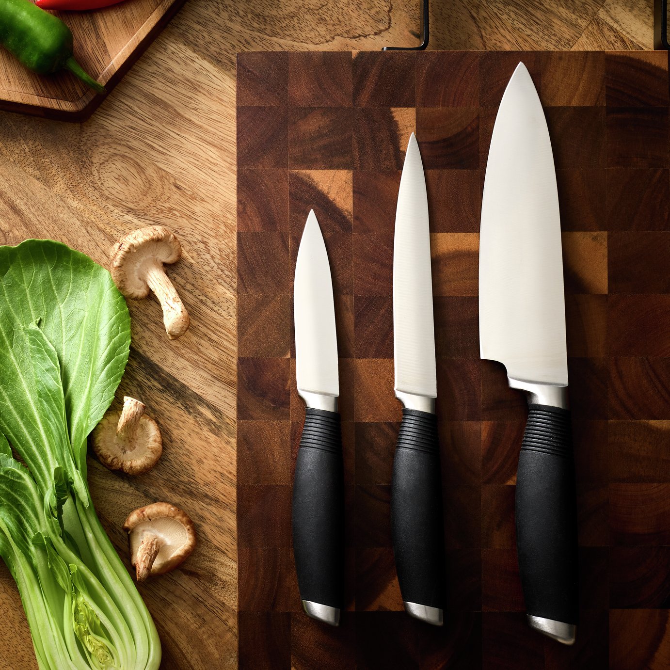 Habitat 3 Piece Soft Grip Knife Set 