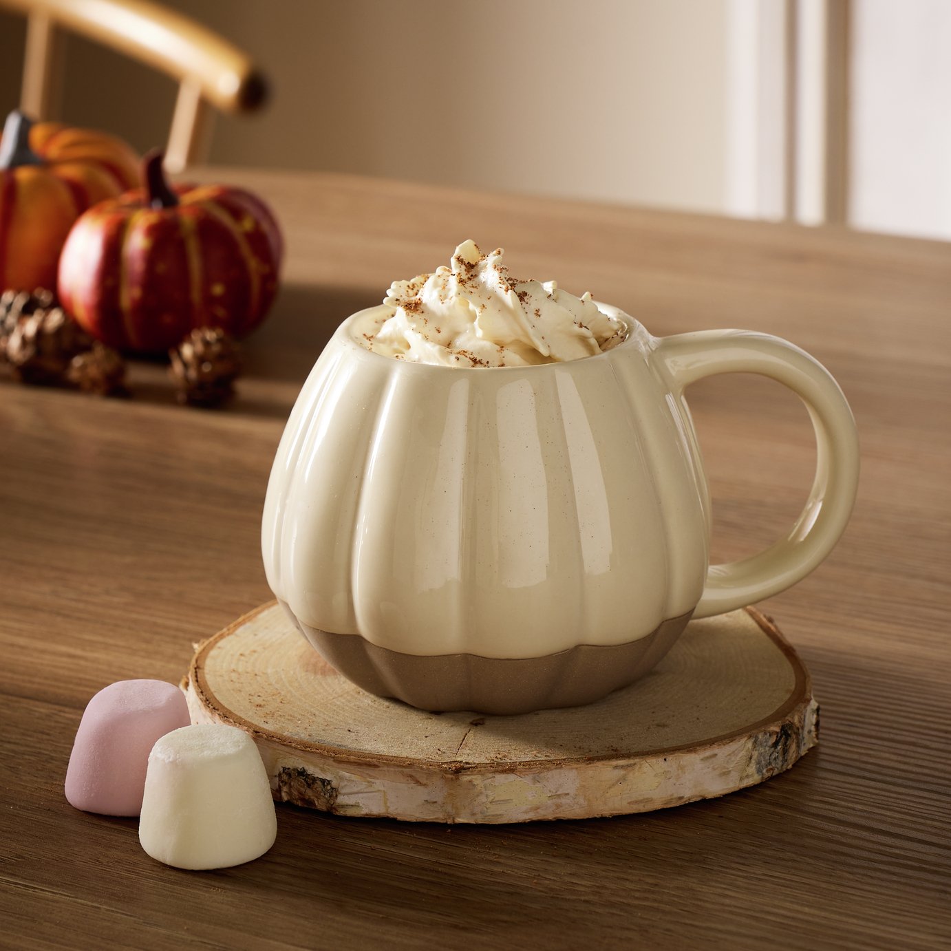 Argos Home Stoneware Pumpkin Mug - Cream