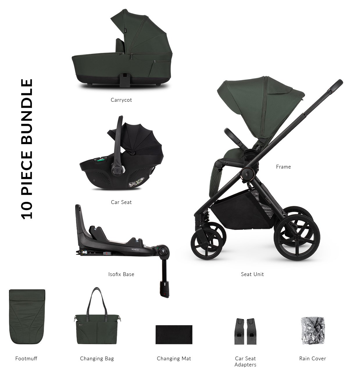 Venicci Claro 3in1 Plus Travel System - Forest