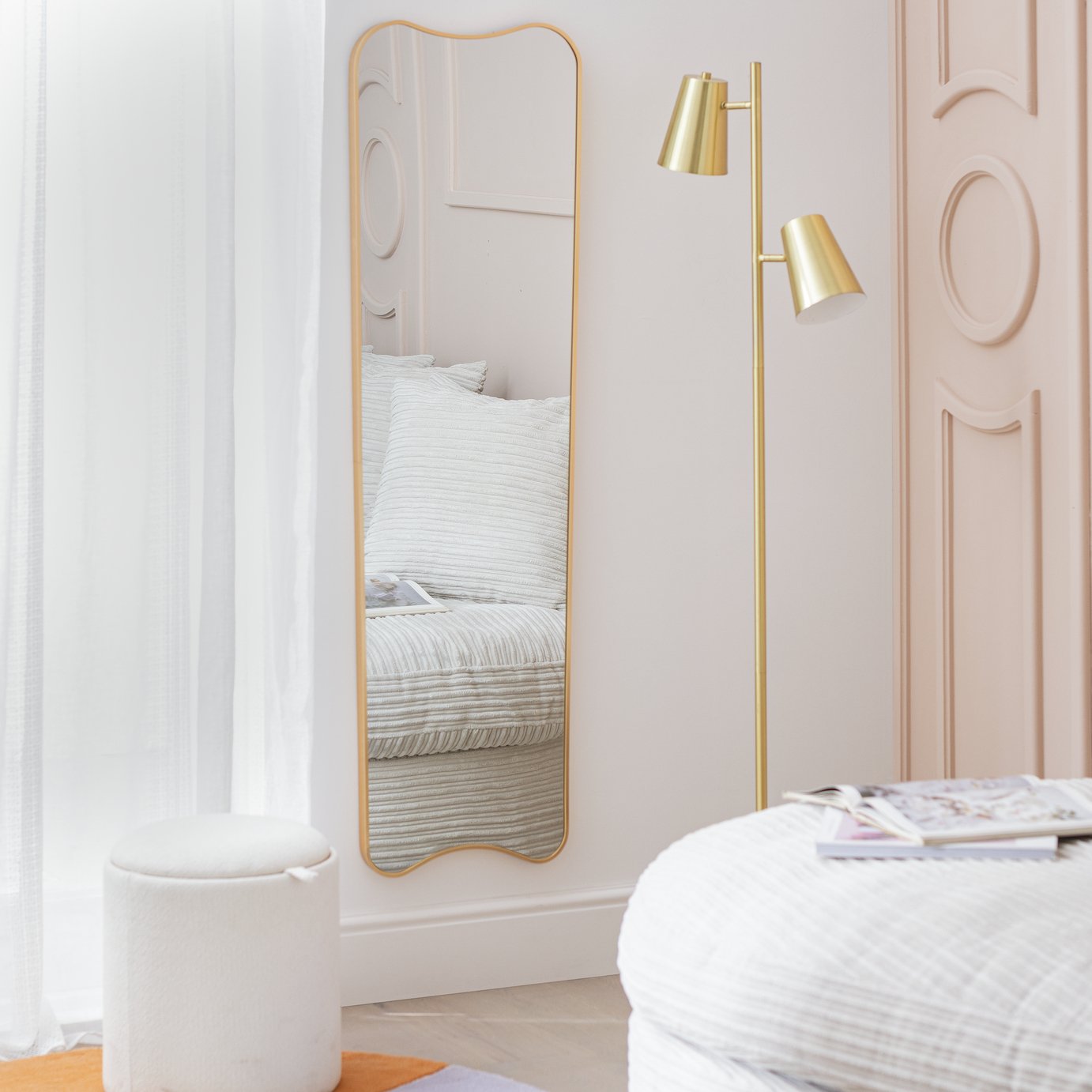 Argos Home Gold Full Length Curved Wall Mirror - 140x40cm