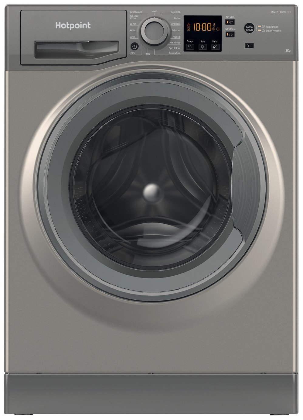 Hotpoint NSWM846GGUK 8KG 1400 Spin Washing Machine-Graphite