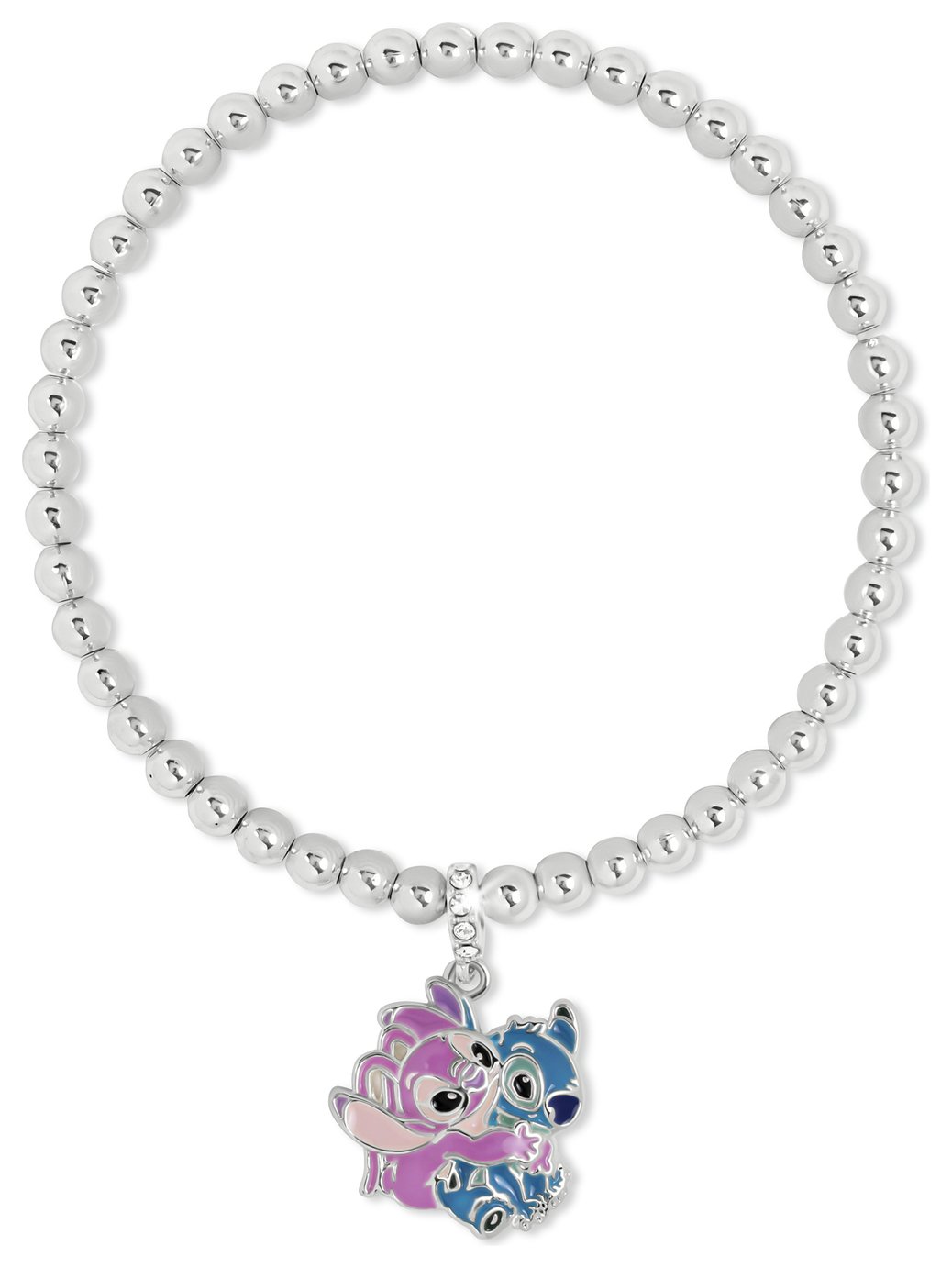 Disney Stitch and Angel Silver Plated Expander Bracelet 