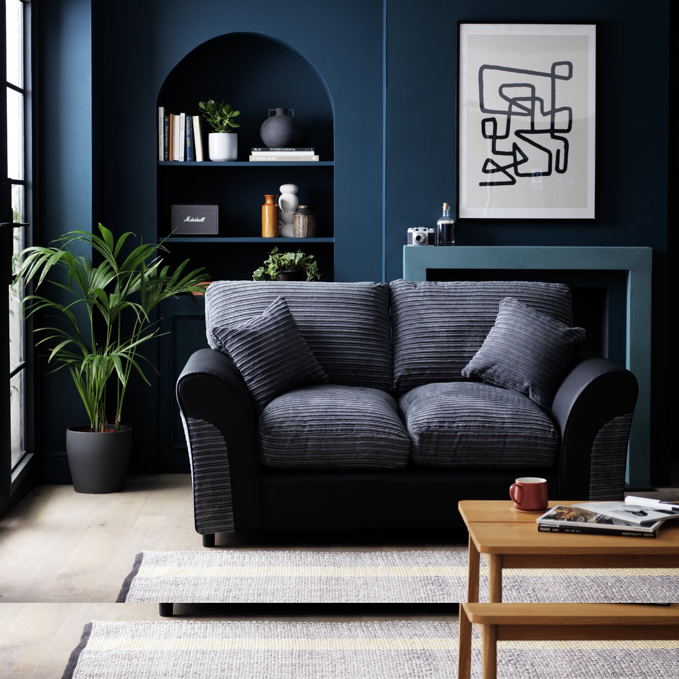 Argos Home Harry 2 Seater Sofa - Charcoal