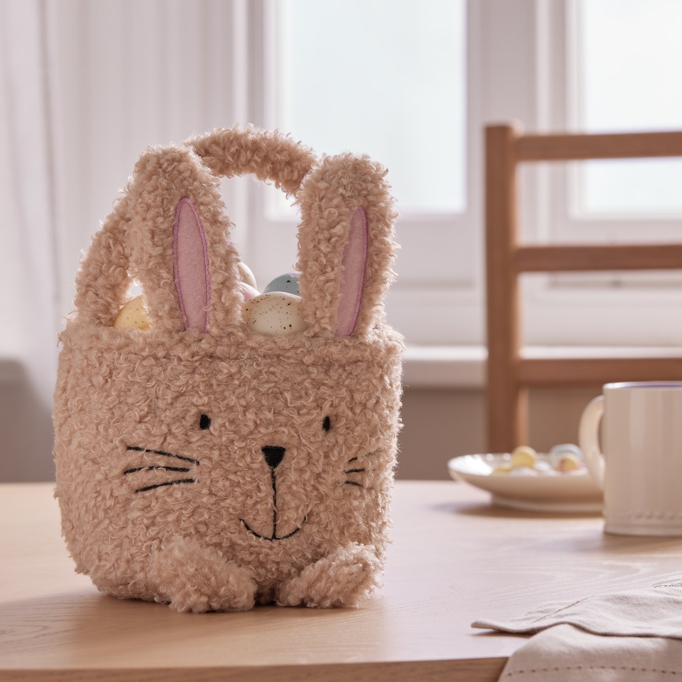 Argos  Home Brown Borg Bunny Bucket Decoration