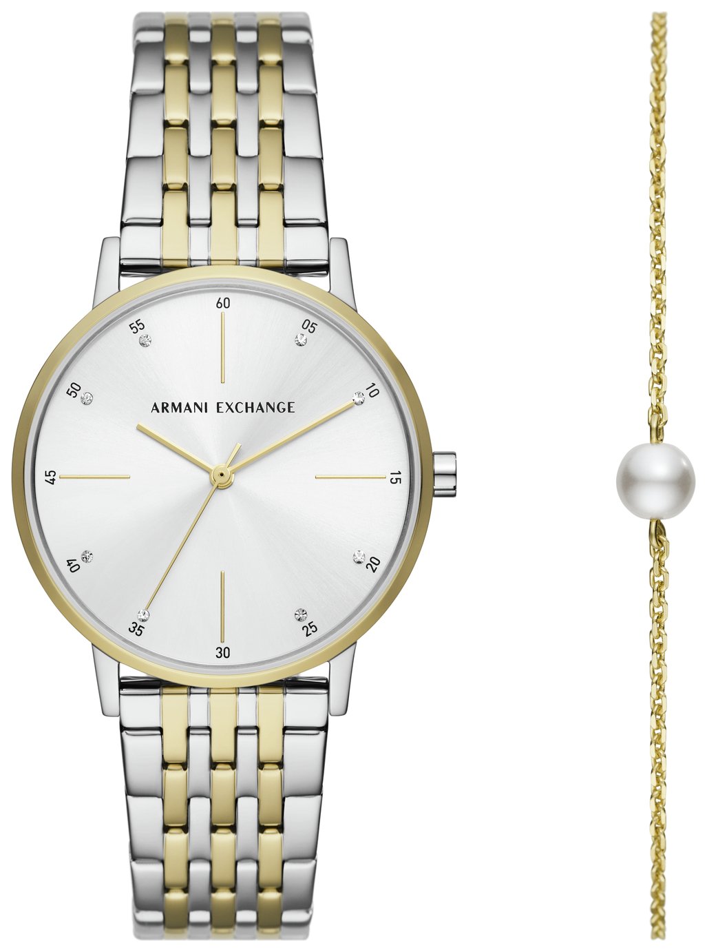 Armani Exchange Ladies Silver Stainless Bracelet Watch 