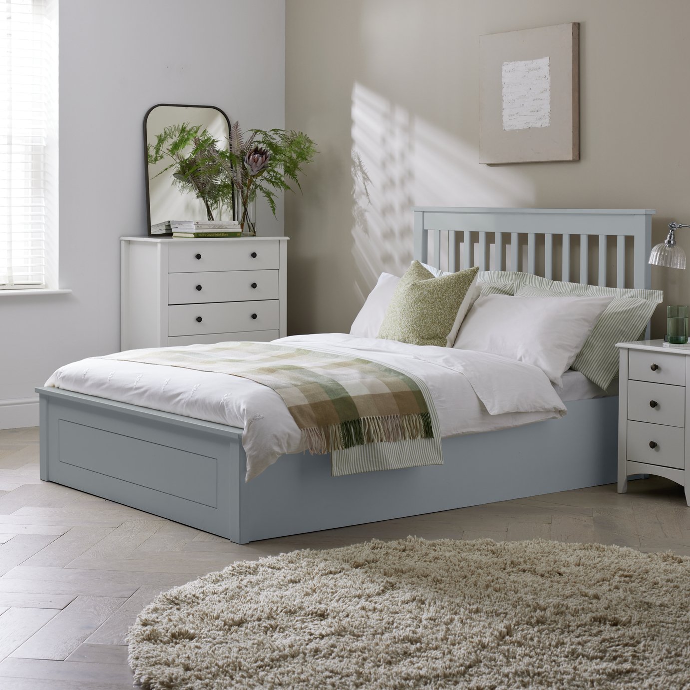 Argos Home Aspley Double Wooden End Lift Ottoman Bed - Grey