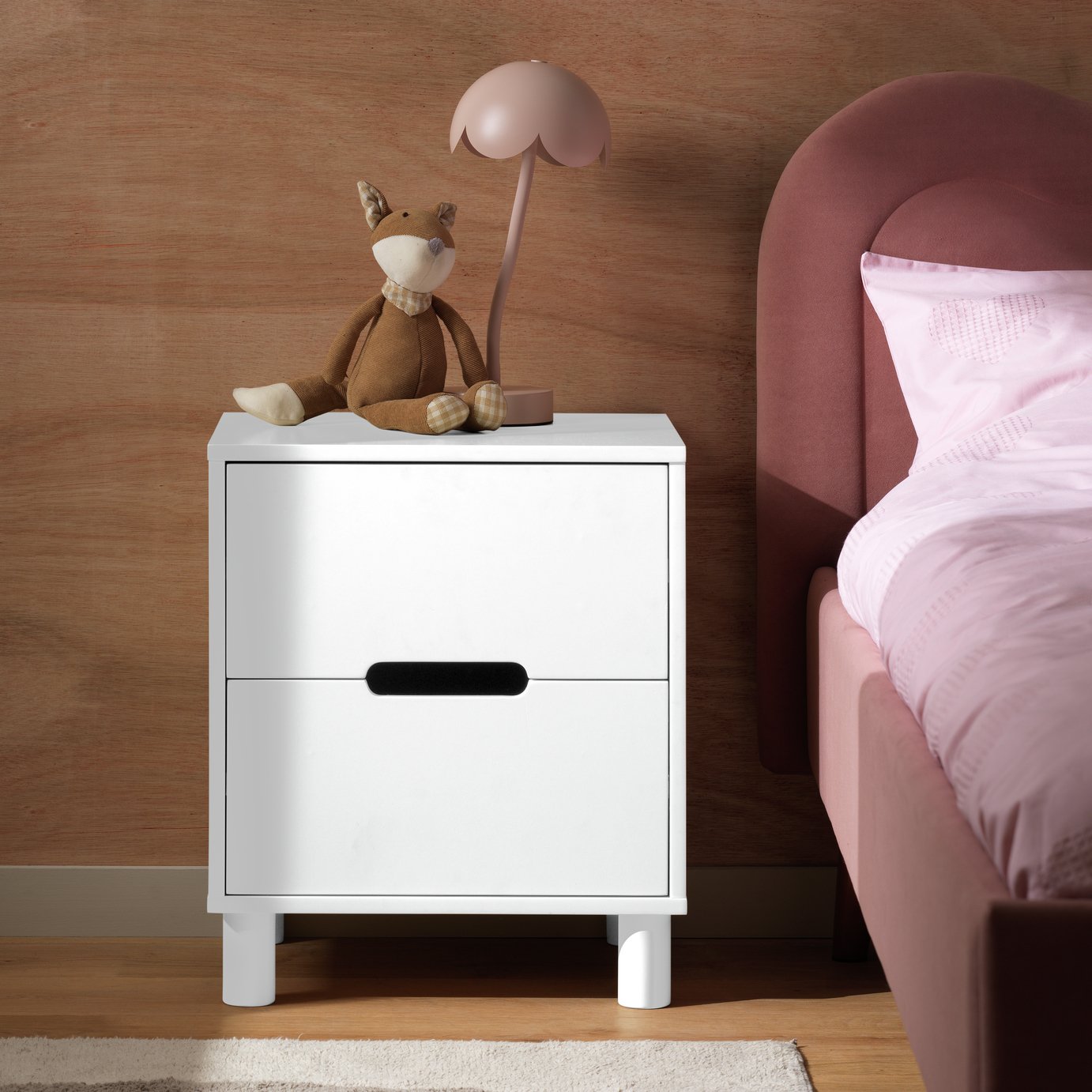 Habitat Henri 2 Drawer Bedside Table - White