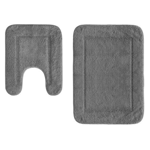 Buy Argos Home Bath and Pedestal Set - Grey, Bath mats