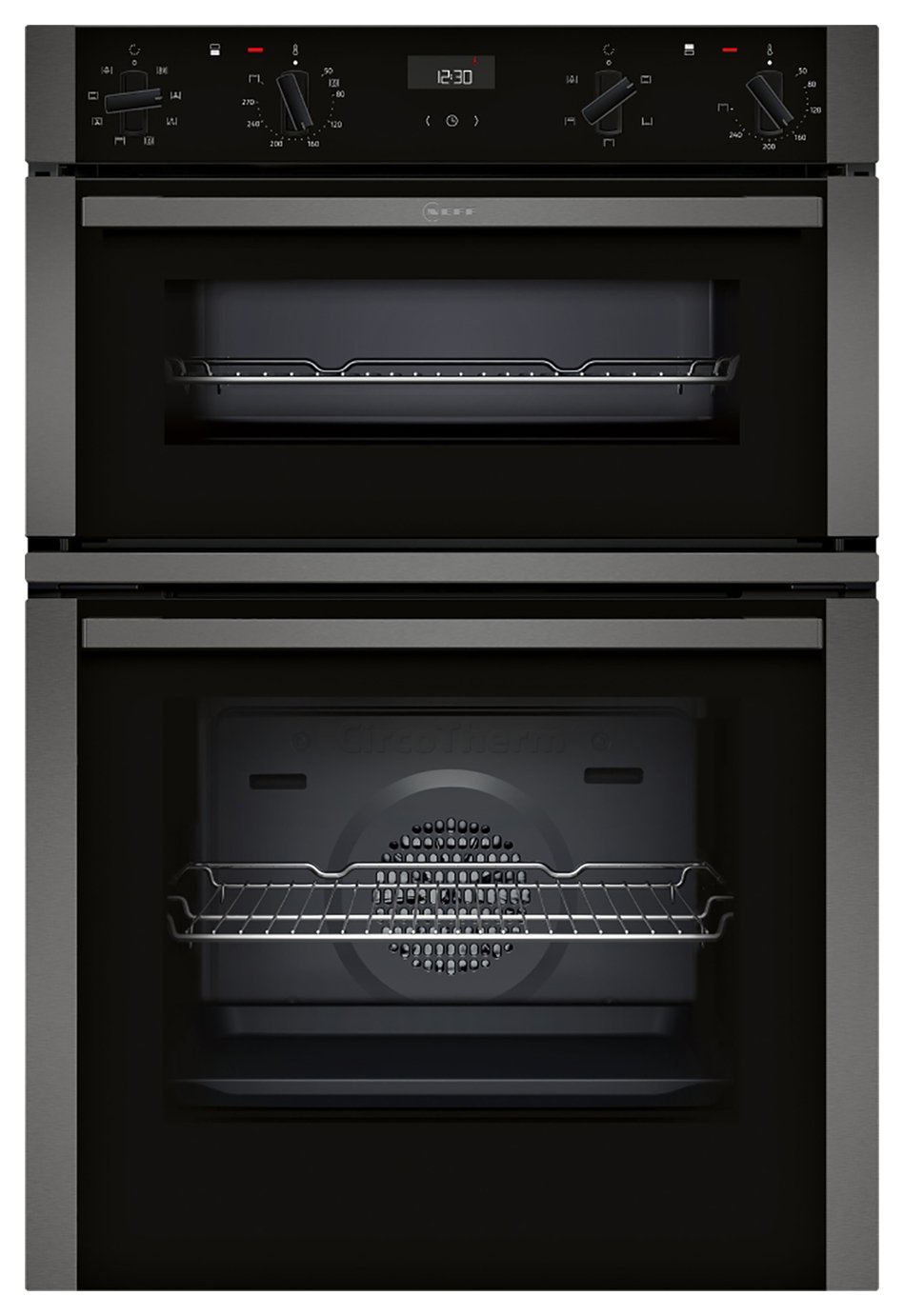 Neff U1ACE2AG3B Built In Double Electric Oven - Graphite
