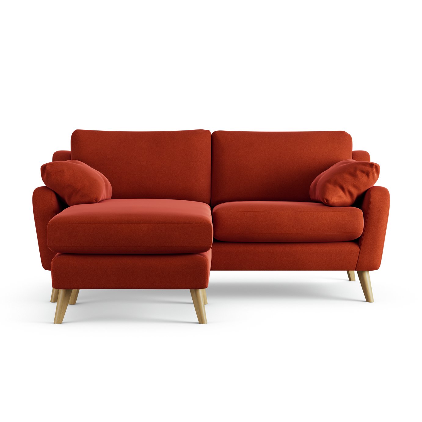 Habitat Ivor Left Hand Corner Sofa - Burnt Orange-Ash Leg