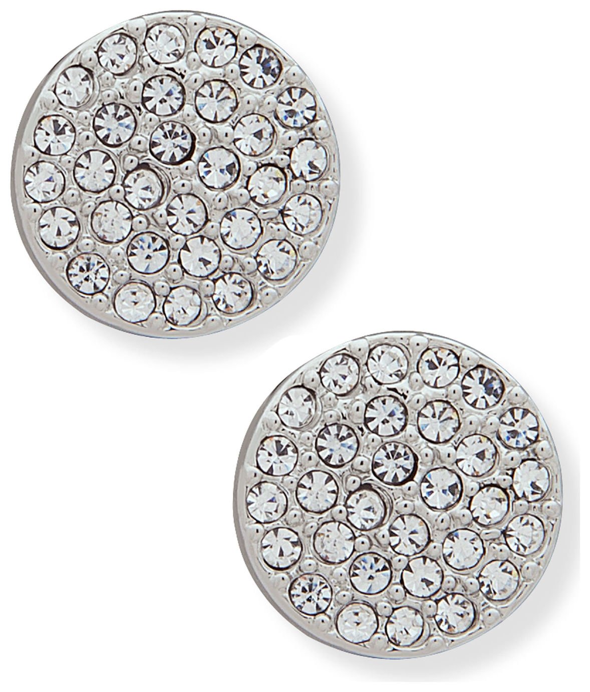 DKNY Pave Crystal Silver Colour Stud Earrings