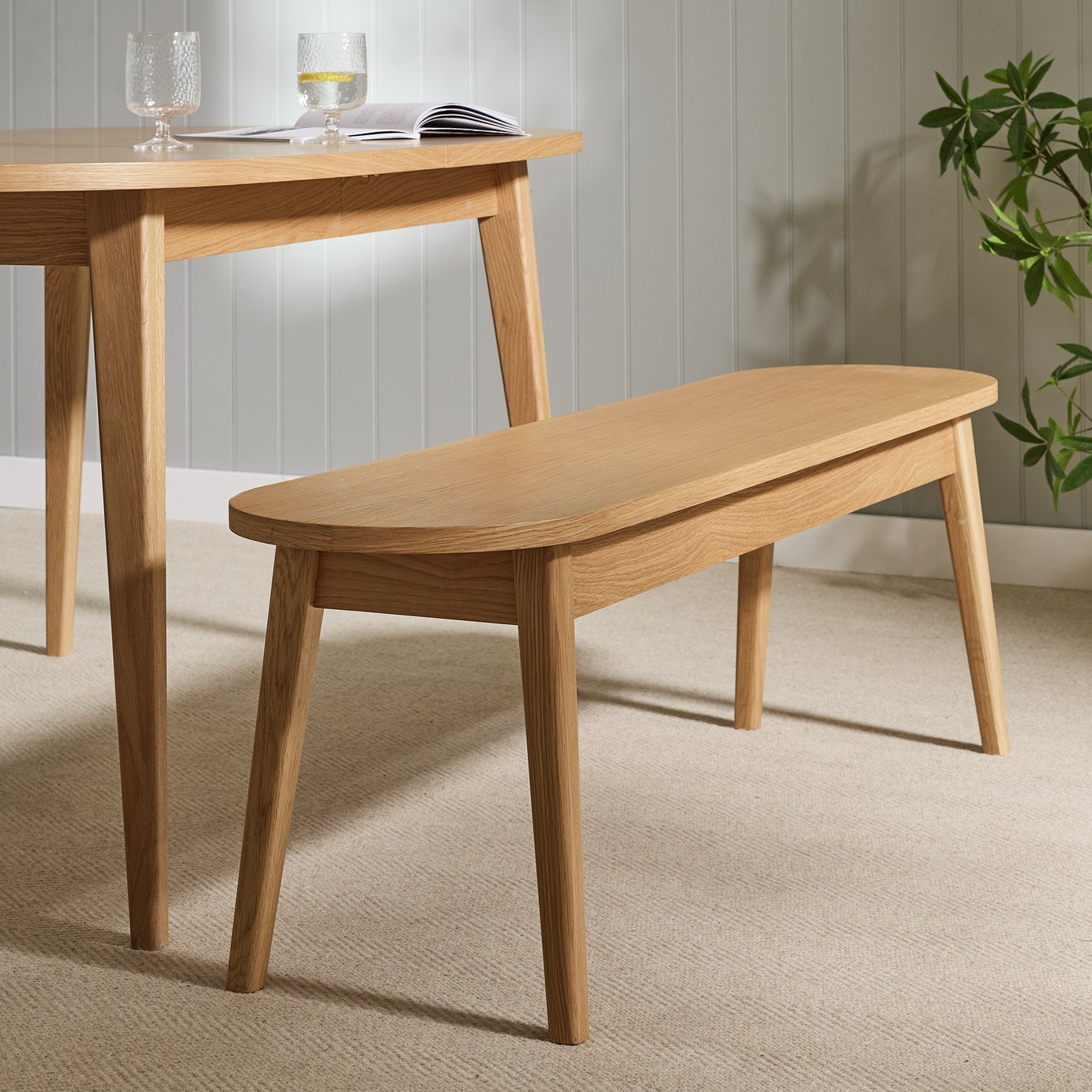 Habitat Etta 3 Seater Dining Bench - Natural