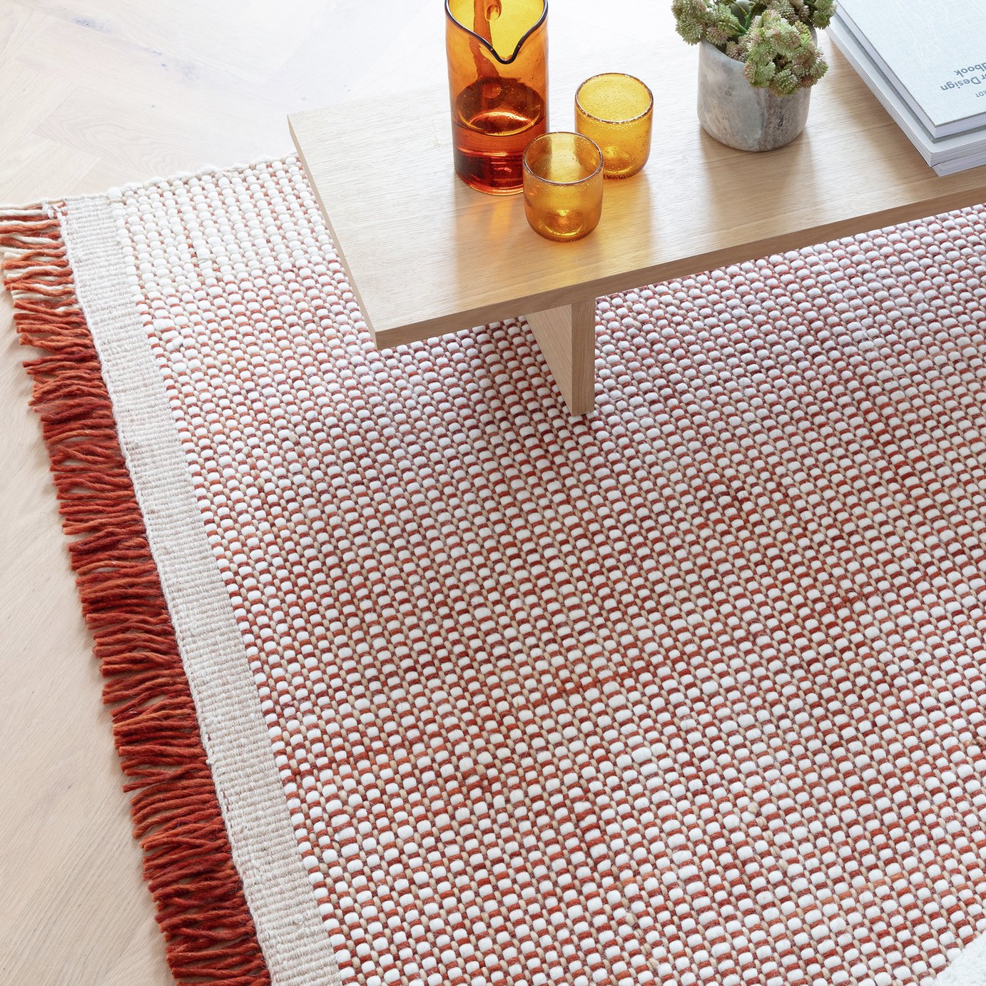Asiatic Avalon Rust Wool Flatweave Rug - 120x170cm