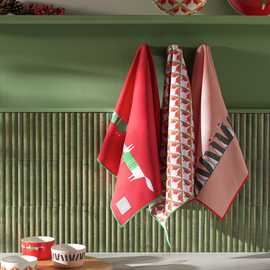 Habitat x Scion Christmas Pack of 3 Tea Towels