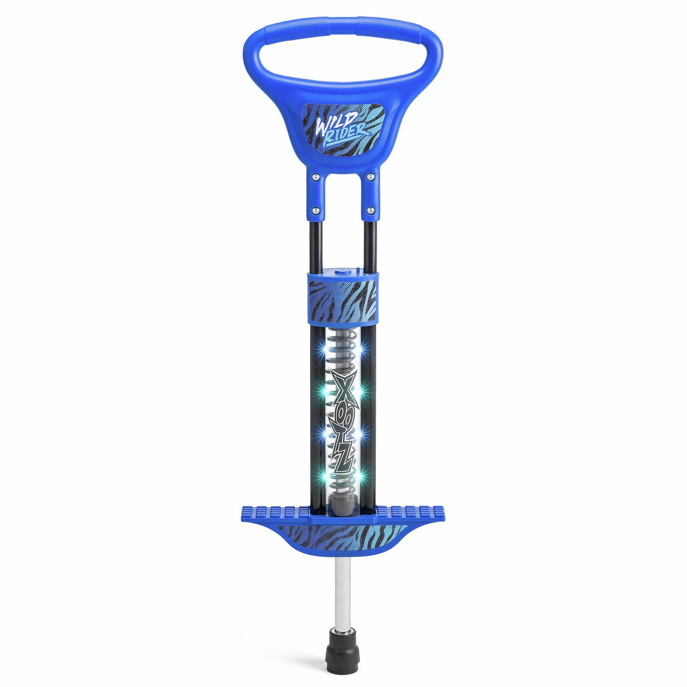 Xootz Wild Rider LED Pogo - Blue Tiger