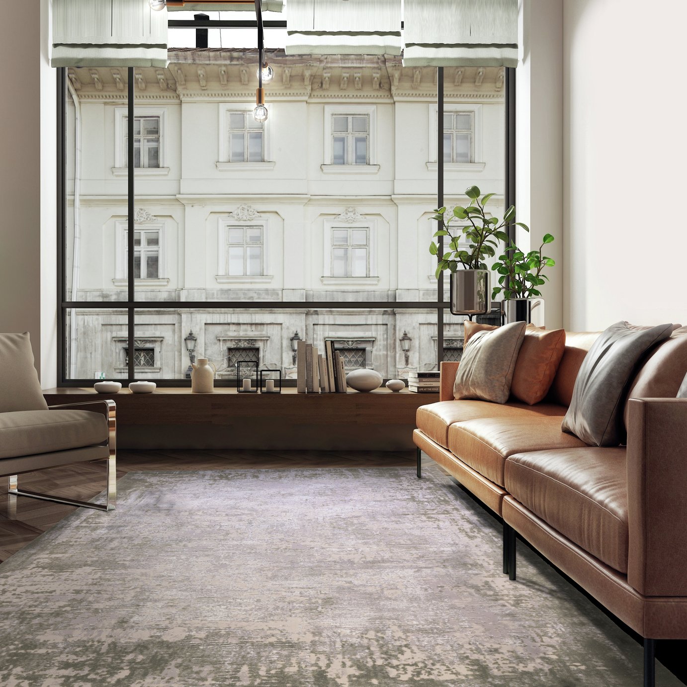 Asiatic Kuza Green Cut Pile Rug - 160x230cm