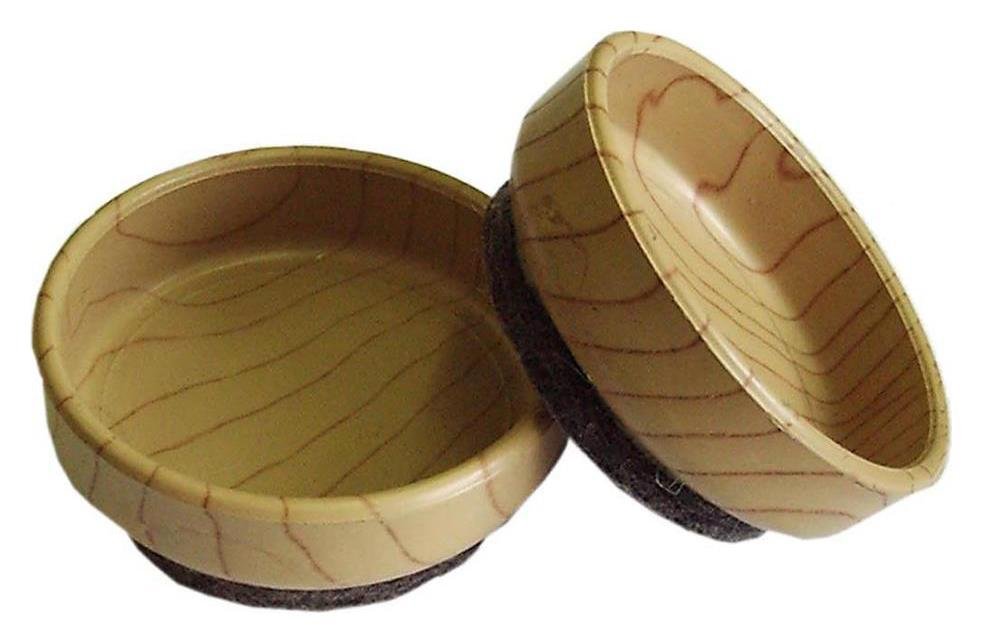 Argos Home Felt Base 60mm Wood Castor Cups - 4 pack