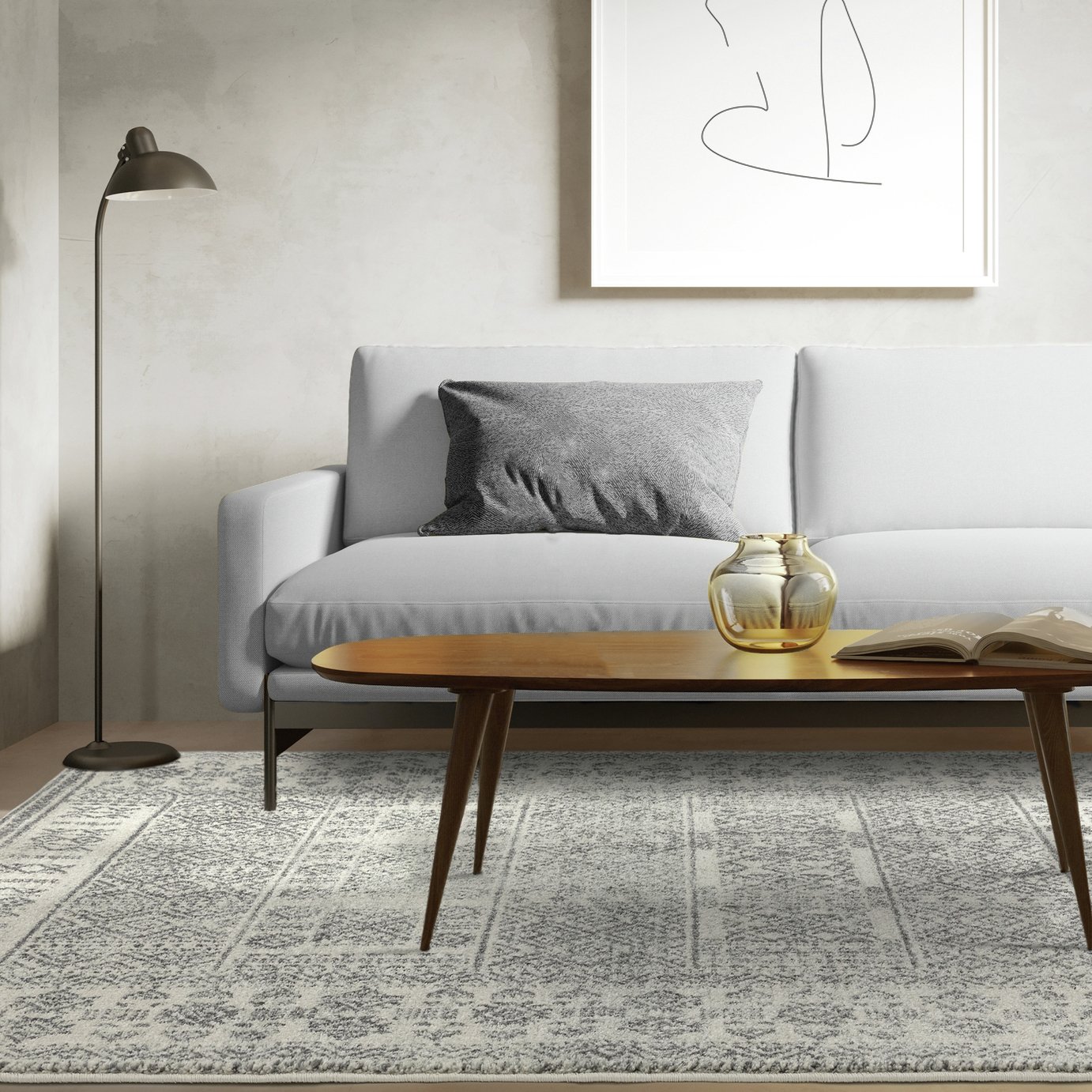 Asiatic Nova Tribal Grey Cut Pile Rug - 160x230cm