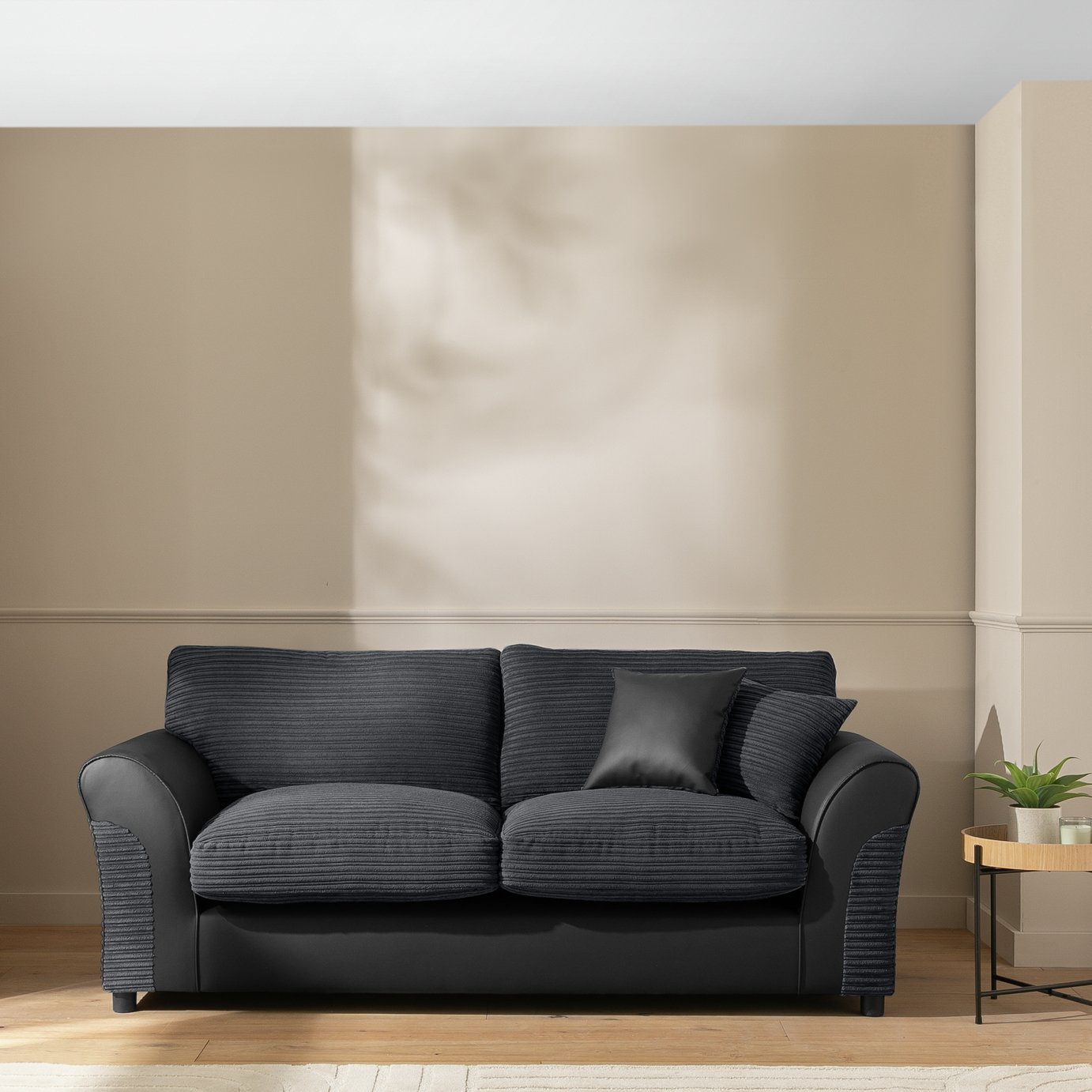 Argos Home Harry 3 Seater Sofa - Charcoal