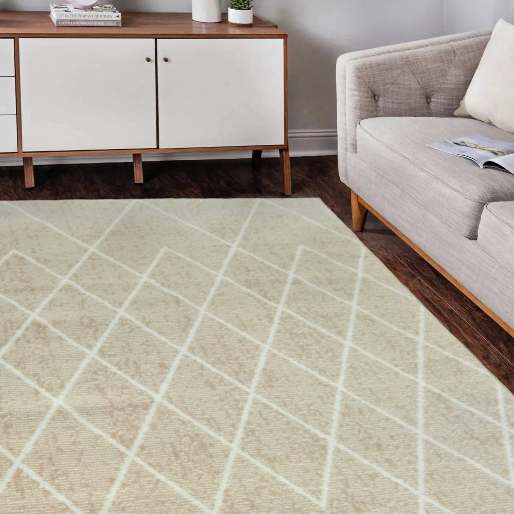 Homemaker Maestro Beige Cut Pile Rug - 160x230cm