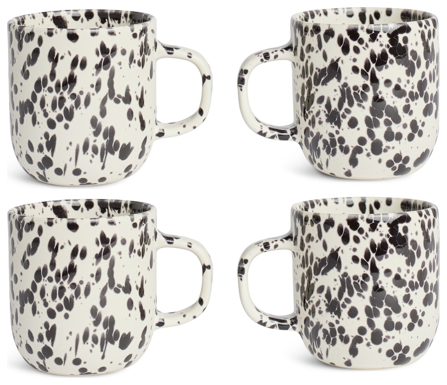 Habitat Jackson Set of 4 Mugs - Black