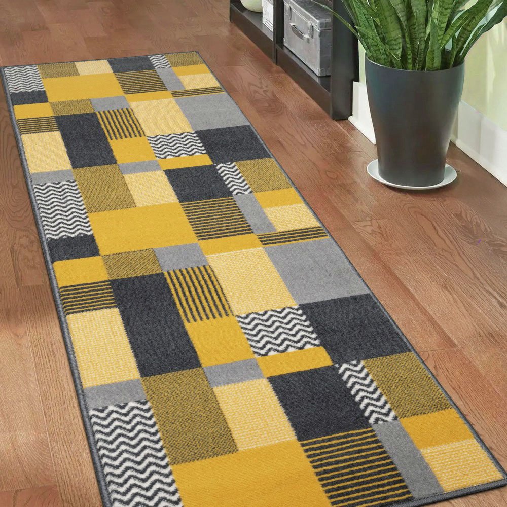 Homemaker Maestro Blocks Ochre Cut Pile Rug