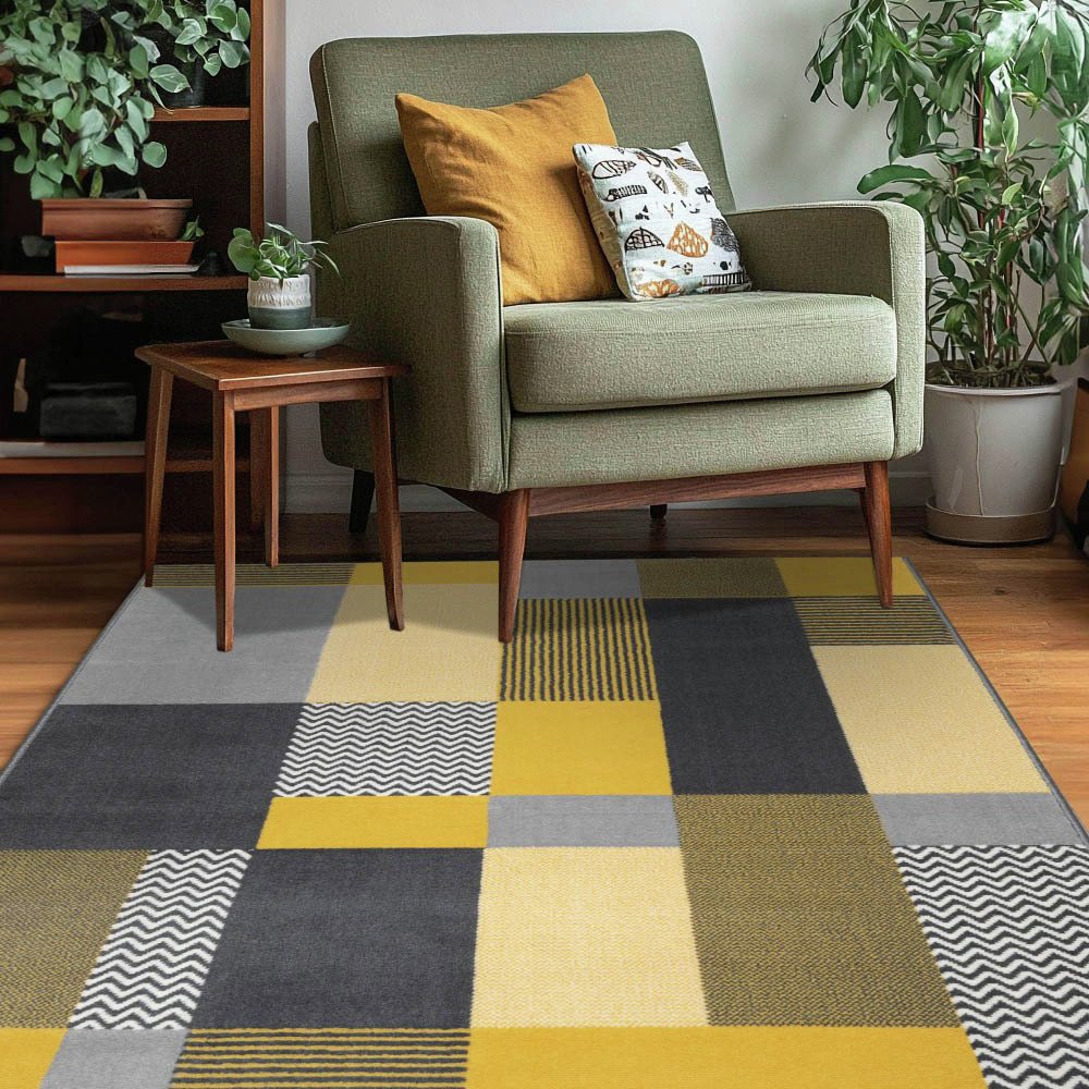 Homemaker Maestro Blocks Ochre Cut Pile Rug